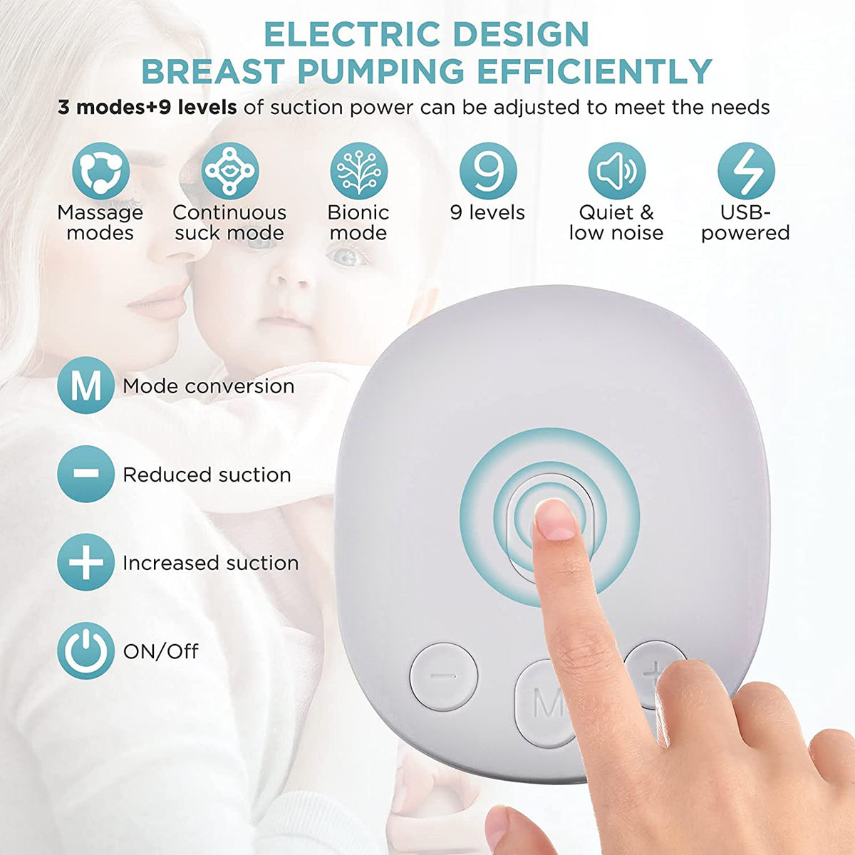 Double Electric Breast Pumps, Portable Dual Breastfeeding Milk