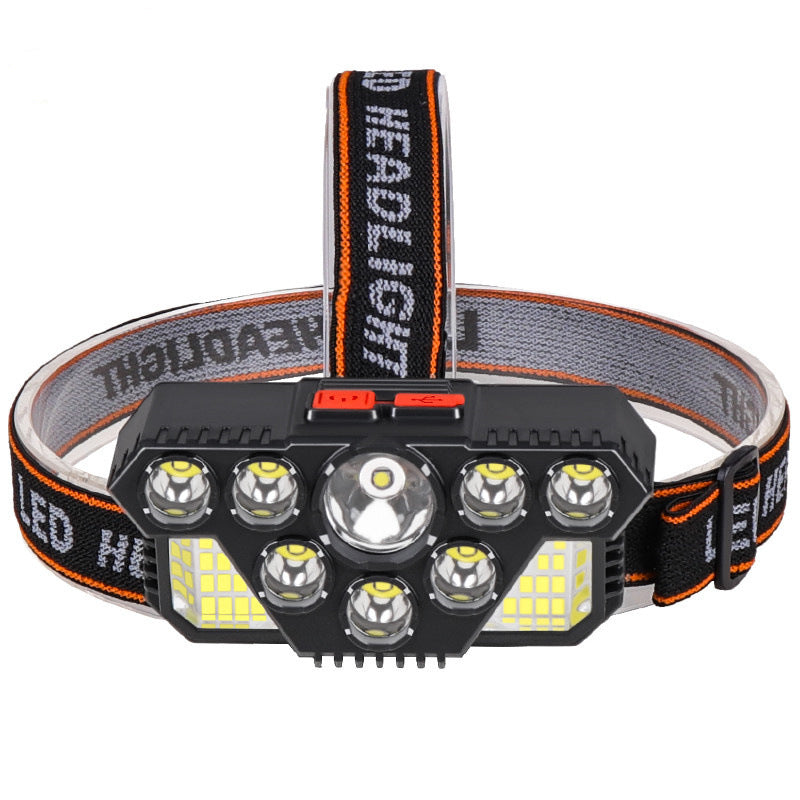 Rechargeable Headlamp, 20000 High Lumen Bright 5 LED Head Lamp with Red  White Light, IPX4 Waterproof Headlight,8 Mode Head Flashlight for Outdoor
