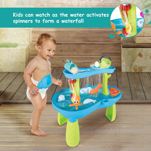 Sand and Water Table for Toddlers, Summer Outside Toys with 19PCS Accessory Set for Kids Boy Girls