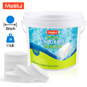 Chlorine Tablets for Pool, Long-lasting Pool Chemicals, 11 lbs