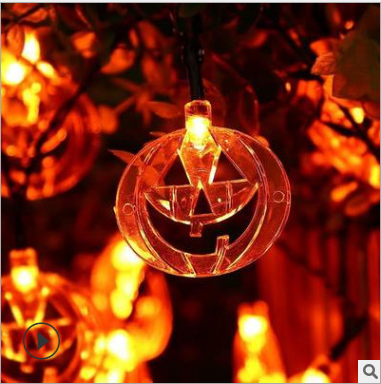 Halloween String Lights, 10ft 20 LED Halloween Decorative Lights, Indoor Outdoor Battery Powered String Lights, Pumpkin LED Lights for Halloween Party Home Decor