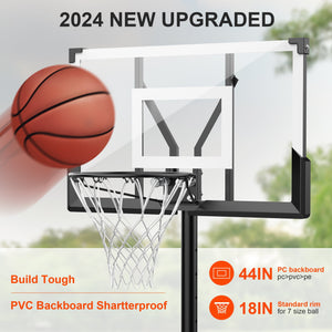 Qunler Portable Basketball System Hoop Goal System Height Adjustable 4.4ft - 10ft for Kids Adults Indoor Outdoor