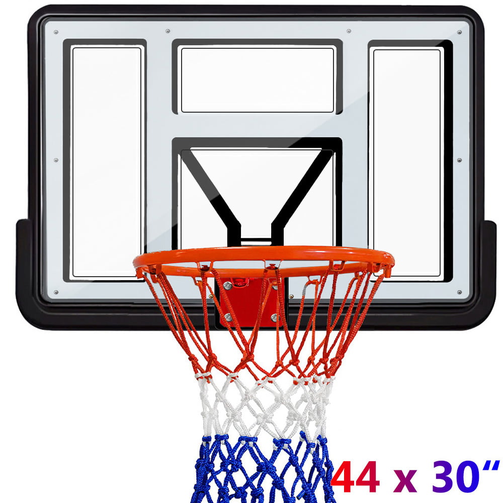 44'' Basketball Backboard and Rim Combo, Wall Mounted Basketball