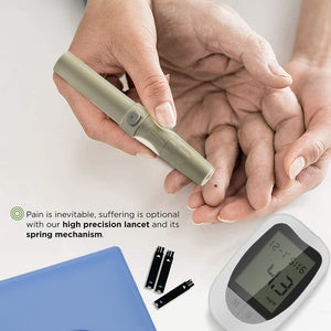 Blood Glucose Monitor Home Use Diabetes Testing Monitor Kit with 100 Glucometer Strips, 100 Lancets, Lancing Device, Carrying Case