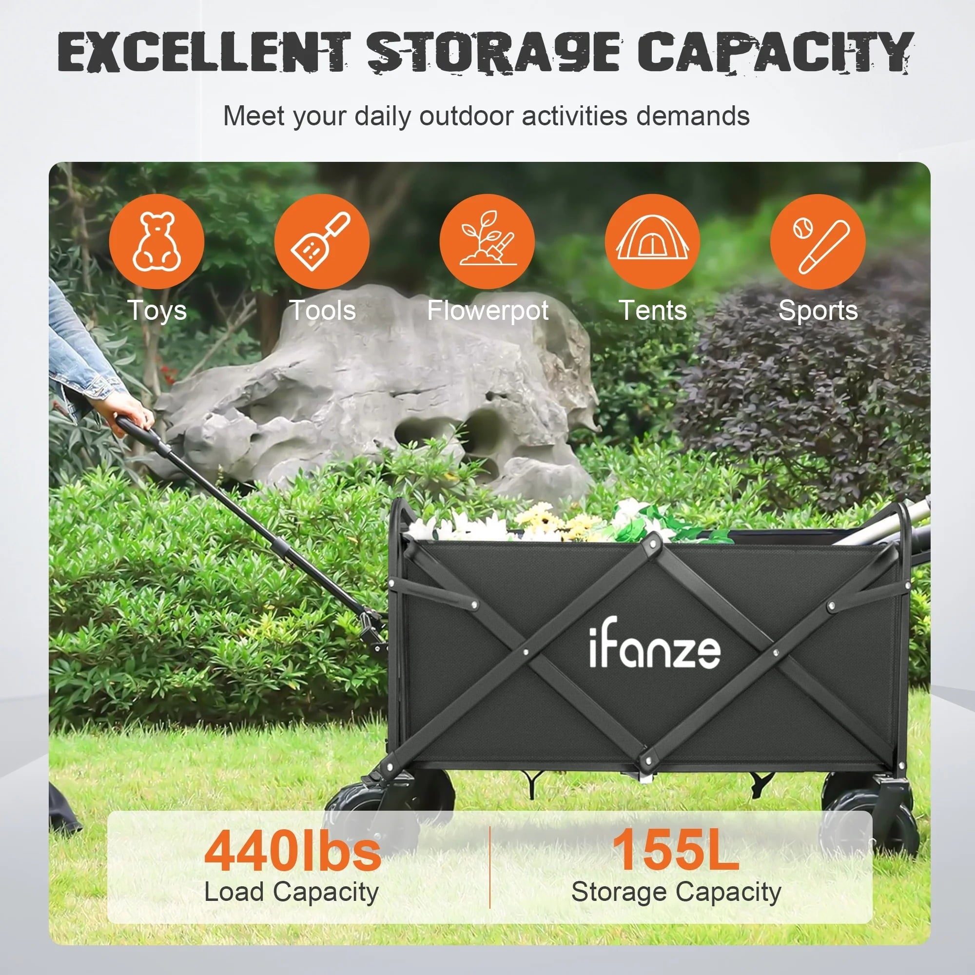 Ifanze Large Collapsible Folding Wagon 440 Lbs Heavy Duty Big Bucket ifanze-large-collapsible-folding-wagon-440-lbs-heavy-duty-big-bucket