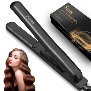 Xpreen Mini Hair Straightener for Short Hair, 3/10 inch Pencil Flat Iron with Adjustable Temp & Dual Voltage, Silver
