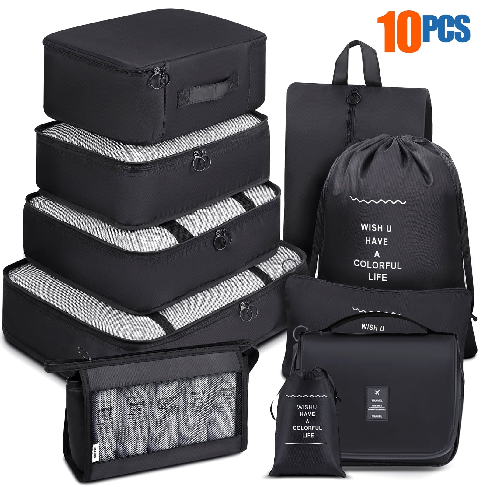 ifanze 10 Set Packing Cubes for Travel, Travel Essentials Luggage Orga –  iFanze