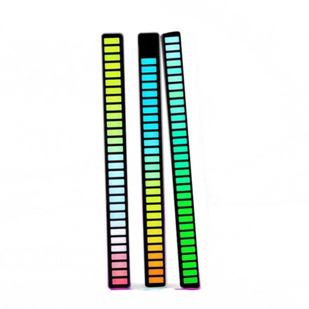 Voice-activated Rhythm Light Stick, 32-Bit RGB Lights for Desk,Audio Spectrum Bar Pickup Ambient DJ LED Display Rhythm Pulse Colorful Signal Gaming Lamps for Vehicles, Recreation Place, Home，1Pcs