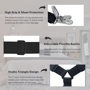 Fitted Sheet Clips, Bed Sheet Suspenders For Adjustable Beds, Bed