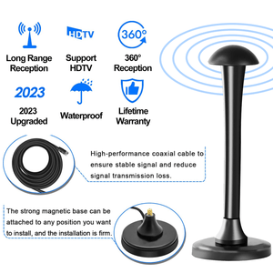 TV Antenna, 2023 Newest Doosl Digital Amplified Indoor HD TV Antenna for Free Channels Support 4K 1080P Smart Switch Amplifier Signal Booster, 16.4ft Cable, Magnetic Base