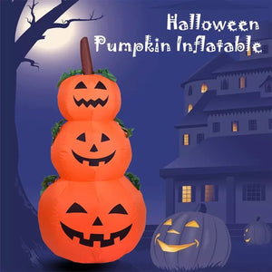 Vinmall Stacked Pumpkins Halloween Blow Up Yard Inflatable, with Build-in LED 55.1"