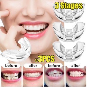 Mouth Guard,Braces Invisible 3 Stages Tooth Appliance Aligners Trays Teeth Straightener Retainer Alignment Trainer Mouth
