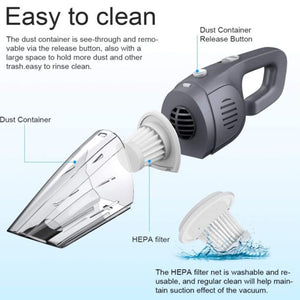 Portable Car Vacuum, 7kpa Wireless Hand Vacuum Cleaner Powerful Dustbuster with Washable HEPA Filter Multi-Purpose for Home Car