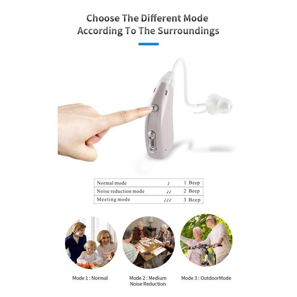 Hearing Aids for Ears,2Pcs Rechargeable Hearing Aids For Seniors with Noise Reduction for Adults Mild, Moderate Hearing Loss