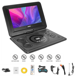 Doosl 13.9" Portable DVD Player, with 10.1" HD Swivel Display Screen,800x480 Resolution 16:9 LCD Screen 110-240V,Dvd Player for Car