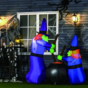 10 FT Halloween Inflatables Witches with Cauldron, Melliful Halloween Blow up Yard Decorations Build-in LEDs Inflatable Outdoor Holiday Party Lawn Garden Decor