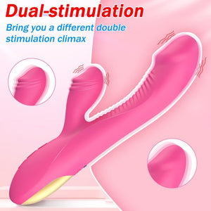 VESSTT Rabbit Dildo Vibrators Sex Toys for Women 10 Powerful Vibrations Dual Dildo Stimulation Vagina Clitoral Rose Vibrators Adult Women Toys for Pleasure Sex