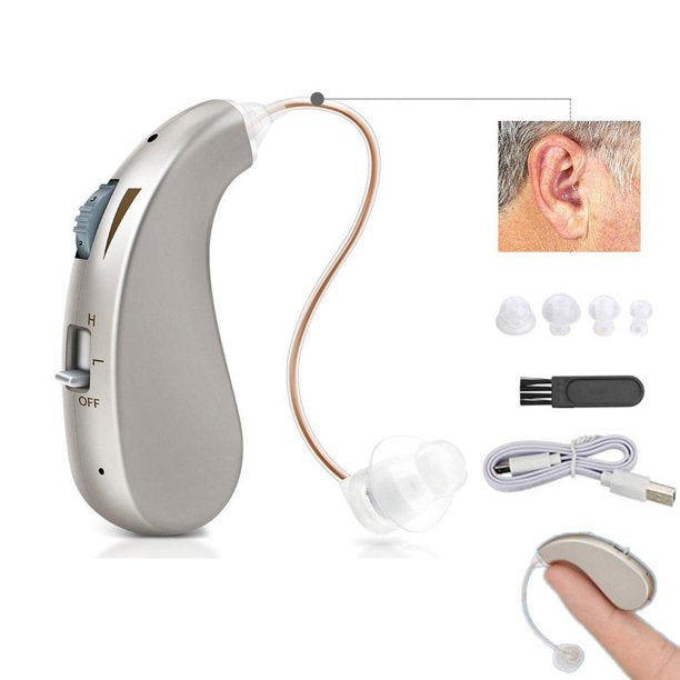 Hearing Aids for Ear, Mini Invisible Rechargeable Hearing Amplifier to Aid Hearing&nbsp;with Noise Cancelling for Adults or Seniors with&nbsp;Volume Control, Beige