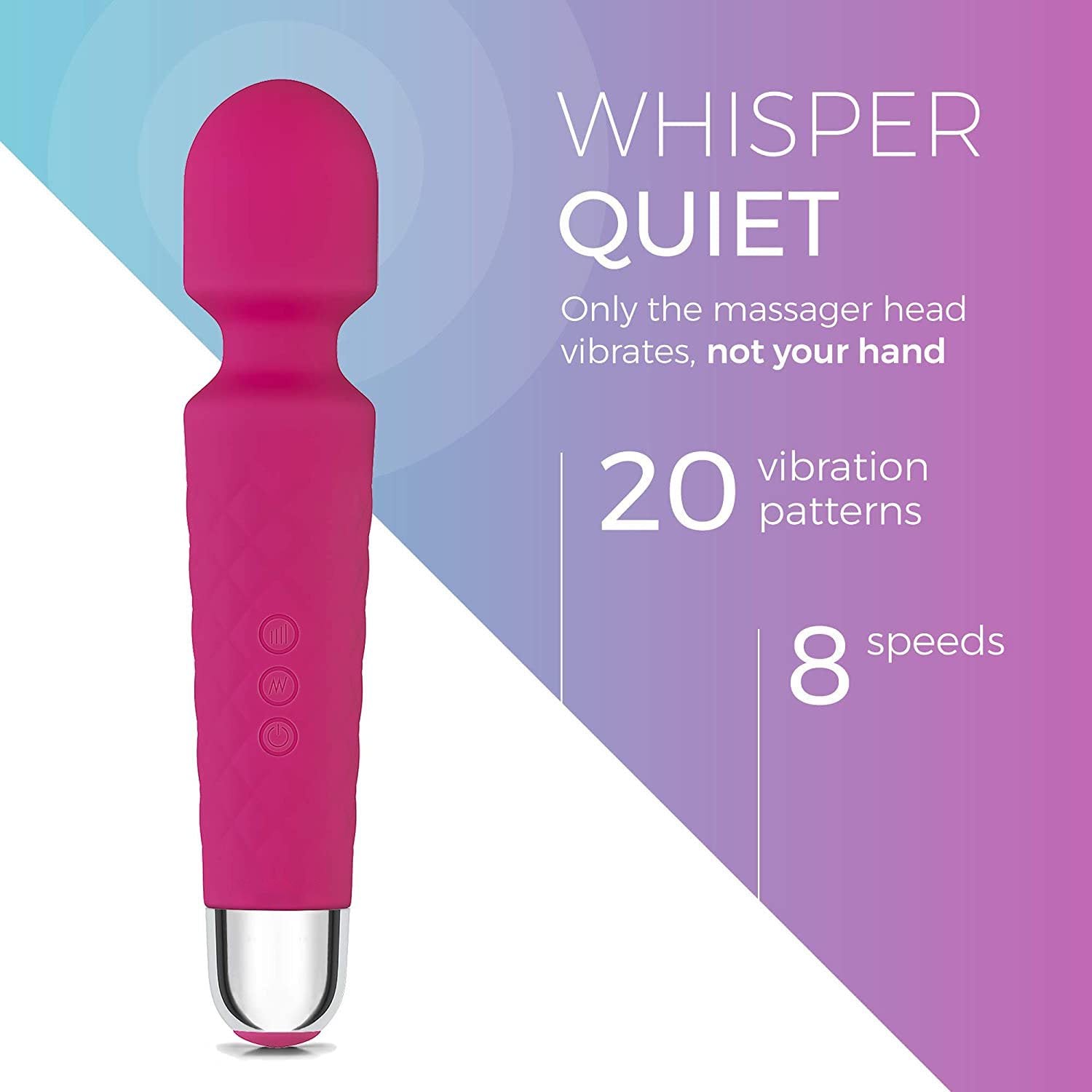 Wand Sex Massager, Portable Stimulating G Spot Vibrator Sex Adult Toy for Women, Rose Red