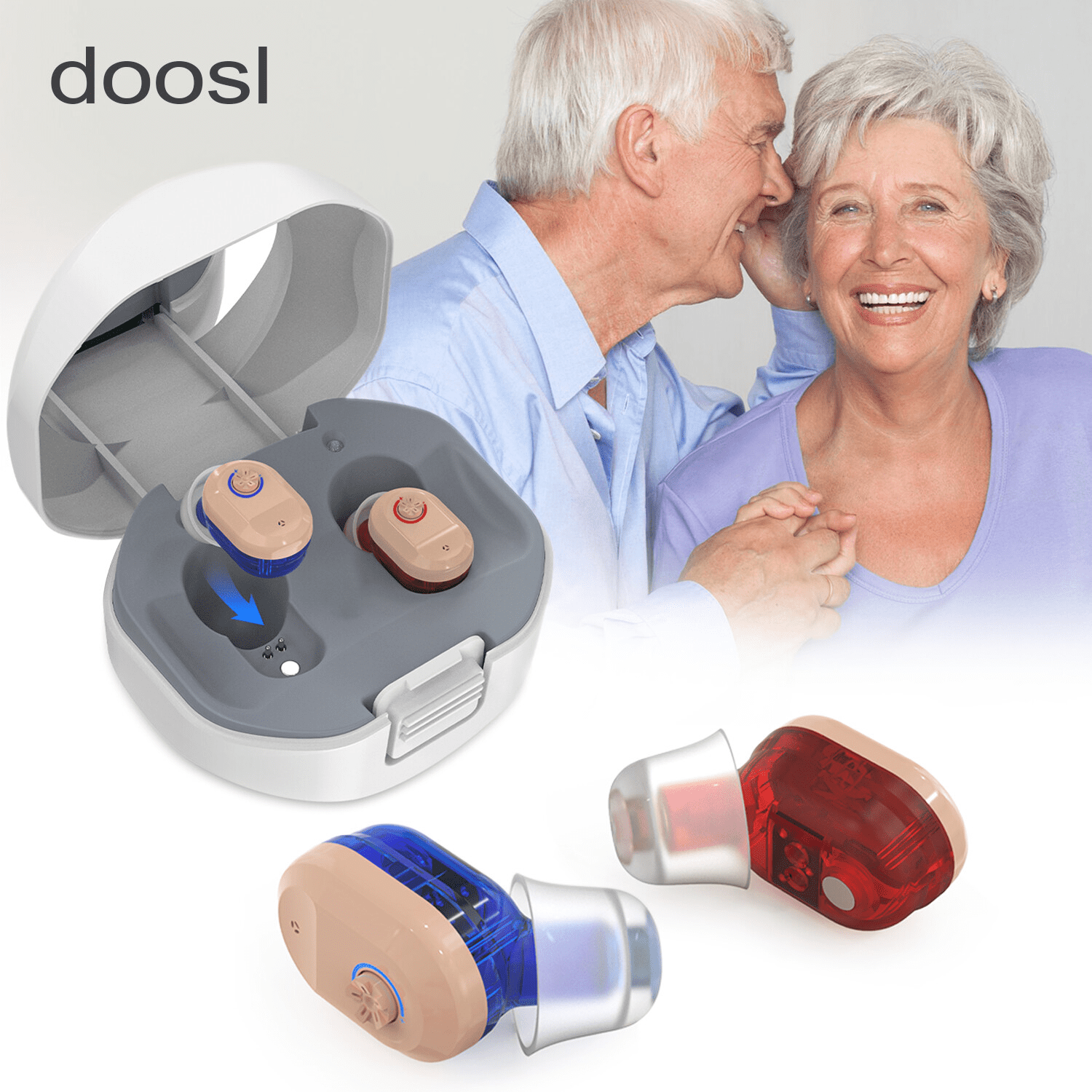 Rechargeable Hearing Amplifiers, In the Ear Digital Amplifier with Charging Case