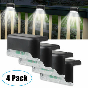 Laighter 4 Pack Solar Deck Lights, Solar Step Lights Outdoor Waterproof Led Solar Fence Lamp for Steps,Fence,Deck,Railing and Stairs(Warm Light)