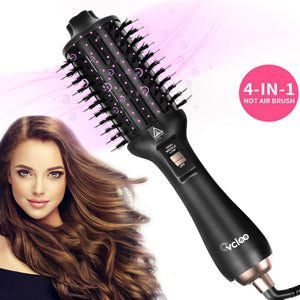 Hair Dryer Brush, Blow Dryer Brush, Hair Dryer and Volumizer Set with Interchangeable Brush Head for Rotating Straightening, Curling, Salon Negative Ion Ceramic Hot Air Brush Comb