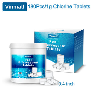 Melliful Chlorine Tablets for Pool, 180 Chlorine Tablets Use as Bactericide, Algaecide, and Disinfectant in Swimming Pools, Long Lasting Pool Tablets