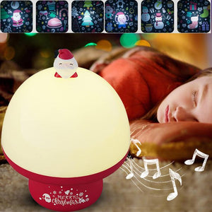 Christmas Santa Night Light for Kids,Rotating Starry Night Light Projector with 6 Themes Music and USB Rechargeable for Baby Boys Girls Birthday Christmas Decoration Gift