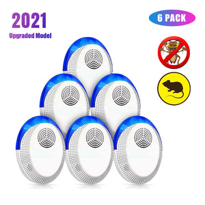Ultrasonic Pest Repeller, 6 Pack Upgraded Electronic Pest Repellent Plug- in for Mosquitoes Roaches Flea Spiders Ants Mice