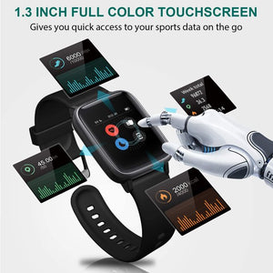 Smart Watch, Doosl Fitness Tracker with Heart Rate Monitor, Activity Tracker with 1.3in Touch Screen, IP68 Waterproof Step Counter Pedometer Smartwatch with Sleep Monitor, Compatible with iOS, Android