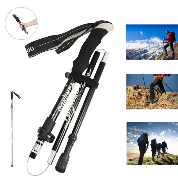 Walking Trekking Poles, Walk Stick with Antishock and Quick Lock System, Telescopic, Collapsible, Ultralight for Hiking, Camping, Mountaining, Backpacking, Walking, Trekking (1 Pack)
