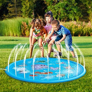 Splash Pad 68" for Kids Toddlers Babies, Wading Shallow Pool, Summer Outdoor Water Toys, Sprinkler Play Mat, Backyard Pool Party for Boys Girls & Kids Ages 1-12