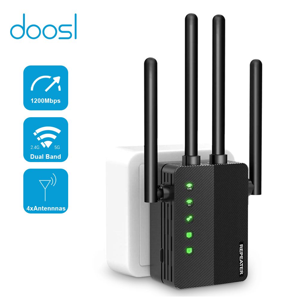 Doosl WiFi Range Extender, 1200Mbps Signal Booster Repeater Cover
