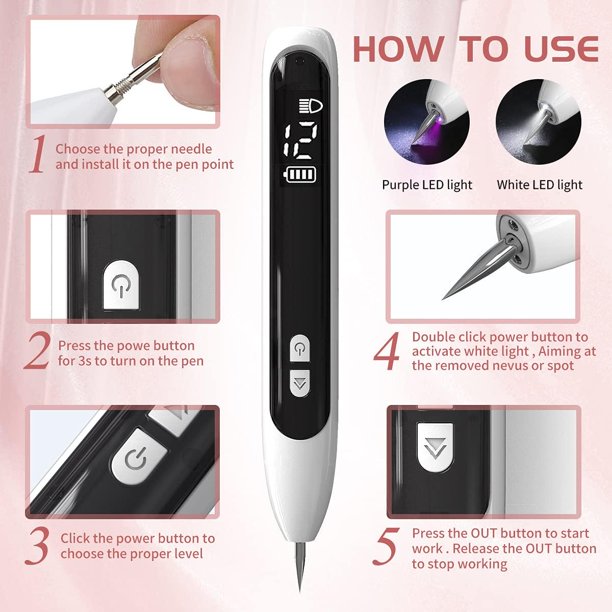 Skin Tag Remover, 12 Level Adjustable Mole Remover Pen with USB Chargi –  iFanze