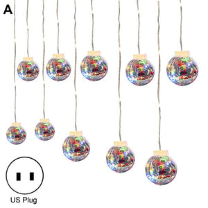 10LEDs Globe Christmas String Lights,IFanze Xmas Ball Curtain Light for Yard Home Party Porch Decor (Warm White)