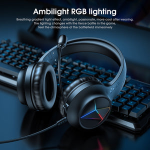 ONIKUMA X35 Gaming Headset, Stereo Bass Surround RGB Noise Cancelling Over Ear Headphones, for PS4 PC Nintendo Switch Tablet, Noise Cancelling Mic LED Light, Designed Technically for Gamer