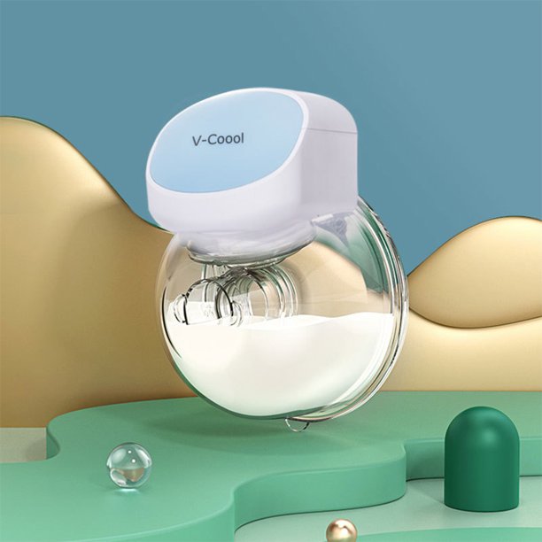 Vinmall Electric Breast Pump, Wearable Hands-Free Portable Breast Feeding Breast Pump, Spill-Proof Ultra-Quiet Pain-Free Breast Pump With 2 Mode And 5 Levels, Blue, 0.94inch And1.06inch Flange, J340