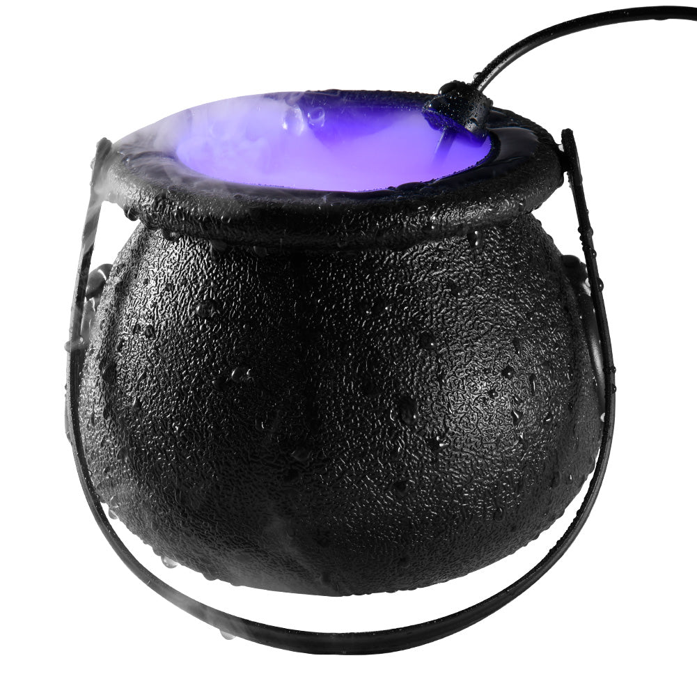 Halloween Witch Pot Smoke Machine LED Humidifier Color Changing Decor Halloween Party DIY Scene Layout Prank Toy