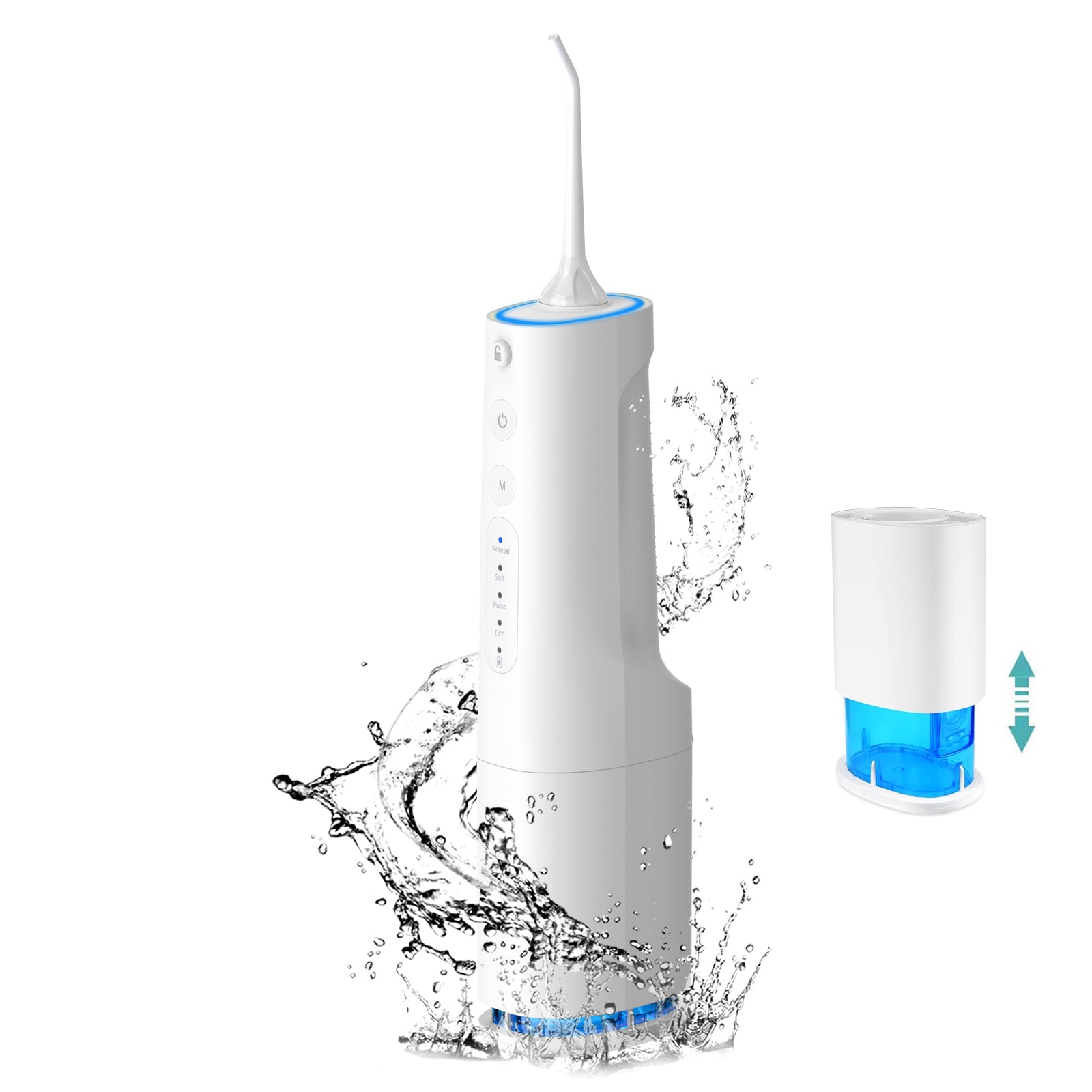 Water Flosser Cordless for Teeth, Ifanze 4 Modes Dental Oral Irrigator, Portable and Rechargeable IPX7 Waterproof Water Teeth Cleaner Picks for Home Travel