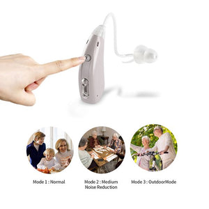 Hearing Aids for Seniors, Rechargeable Hearing Assist with Earbuds Voice Enhancer Noise Cancelling 1 pair