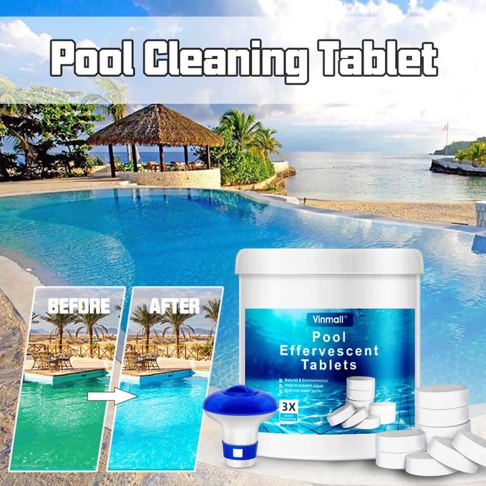 Melliful Chlorine Tablets for Swimming Pools & Spas Cleaning, 180 Pcs