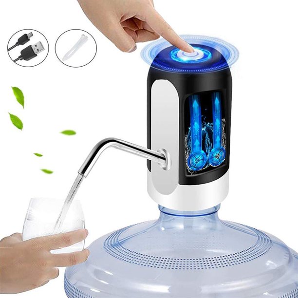 QD Water Pump Dispenser, 5 Gallon Low Noise Water Bottle Dispenser USB Charging Automatic Drinking Water Pump Portable Electric Reusable Water Dispenser Water Bottle Switch for Home Office Outdoor