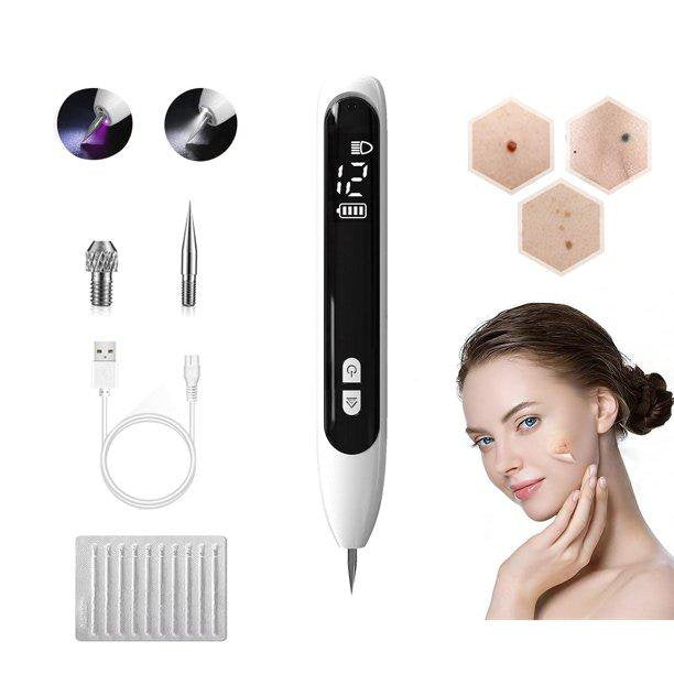 Xpreen Skin Tag Remover, Mole Remover Pen, Wireless LCD Laser Plasma Pen Wart Remover Mole Tattoo Remover Machine Skin Tag Removal Spot Cleaner, USB Rechargeable