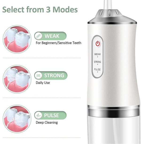 Water Flossers, Cordless Dental Oral Irrigator for Travel Home Office, 220ml, white
