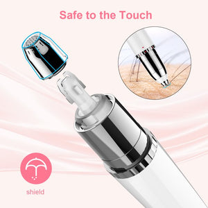 Facial Hair Remover for Women,Eyebrow Trimmer,Painless Facial Hair Removal Waterproof Smooth Electric Shaver Face Epilator with Built-in LED Light for Peach Fuzz Upper Lip Chin Cheeks
