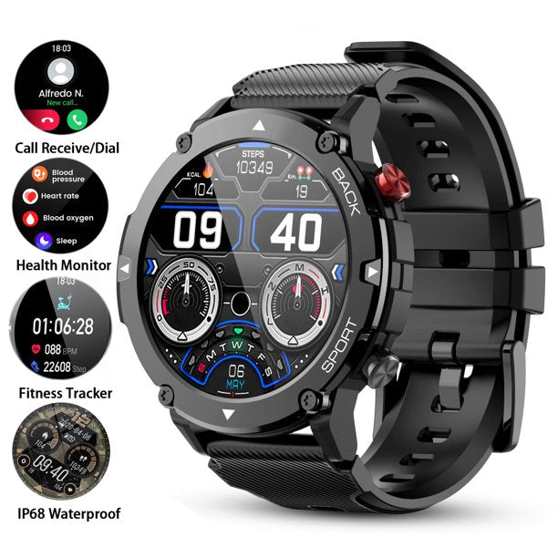 Smart Watch for Women, Full Touch Fitness Tracker DIY Watch Face IP68 Waterproof Digital Sport Watch , Rose Gold