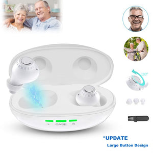 Doosl Hearing Aids for Ears, Mini Invisible Rechargeable Hearing Amplifier to Aid Hearing with Noise Cancelling for Seniors, Volume Control with Portable Charging Case