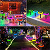 Solar Garden Lights, 7 Color Solar Path Lights, Solar Walkway Lights Outdoor, Solar Pathway Lights Outdoor Waterproof for Garden, Patio Yard Landscape Pathway and Driveway, 4Pack, J74