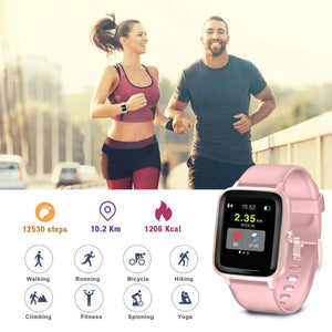 Emossie Smart Watch for Android Phones and iOS Phones, All-Day Activity Tracker with Heart Rate Sleep Monitor, Smartwatch for Men Women (Pink)