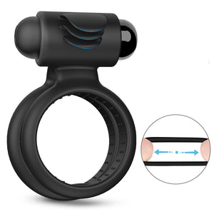 Dual Cock Penis Ring Vibrator for Men, Erection Enhancing, Soft Silicone, Waterproof, Adult Sex Toys for Couples